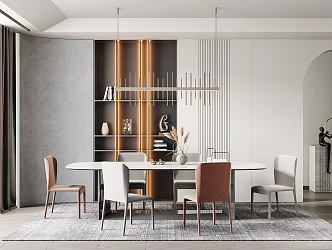 Modern Dining Table Chair Combination Dining Table Chair 3d model