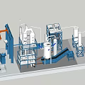 Industrial Equipment Production Line Layout With Large Machinery Piping System Control Panel And Processing Units