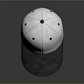 White Baseball Cap With Gray Brim And Stitched Design For Casual Daily Wear