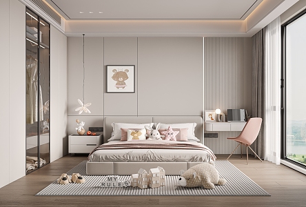 Modern Children's Room Girls Children's Room 3d model