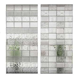 Modern glass brick glass brick screen 3d model