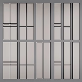 Light Luxury Wall Panel Wall Panel Moving Door Combination 3d model