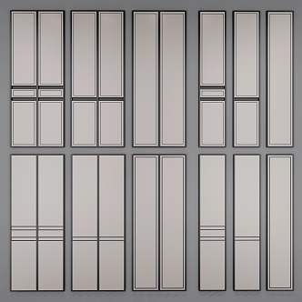 Light Luxury Wall Panel Wall Panel Moving Door Combination 3d model