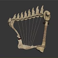Handmade Bone Household Decorative Item With Carved Details And Strings