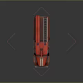 Red Vintage Fire Truck With Roof Ladder And Multi Wheel Design On Dark Reflective Background