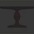 Round Dark Red Wooden Table With Circular Pedestal Base And Smooth Surface 3d model