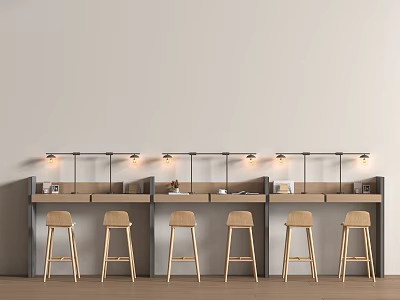 Modern Reading High Bar Chair Combination Indoor 3d model