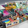 Fun Colorful Indoor Playground With Slides Trampolines Ball Pools Climbing Structures And Piano Steps
