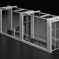 Stainless Steel Access Control Gate with Glass Panels and Modern Security Design