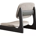 Modern Leisure Chair With Light Fabric Seat Backrest And Dark Wooden Frame Design
