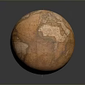 Vintage Globe With Detailed World Map Design Antique Brown Surface And Classic Stand