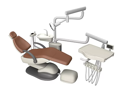 Professional Dental Medical Equipment With Chair Light Tray And Instruments 3d model