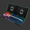 Durable Portable Electric Guitar Case With Blue Padding And Secure Storage