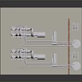 Industrial Equipment 3D Model With Metal Frame Storage Tanks And Pipeline System