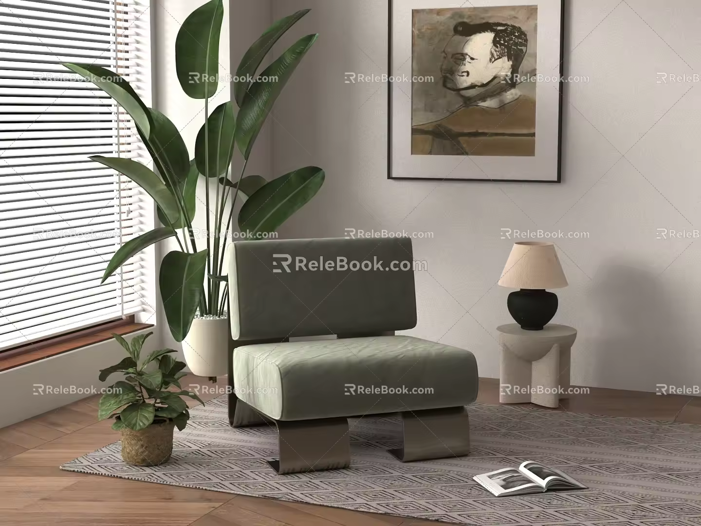 Modern single sofa sofa sofa module sofa 3d model