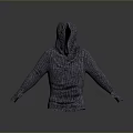 Gray Textured Long Sleeve Hoodie 3D Rendered Modern Apparel Design