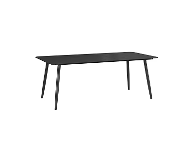 Modern Black Rectangular Dining Table With Minimalist Design And Four Legs 3d model