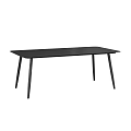 Modern Black Rectangular Dining Table With Minimalist Design And Four Legs 3d model
