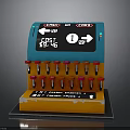 Self Service Payment Terminal With Digital Cost Display Cash Card Options And Red Buttons