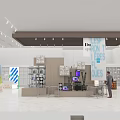 Modern Art Store Interior With Display Shelves Showcasing White Sculptures And Models 3d model