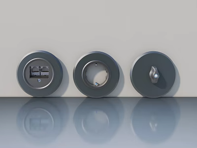 Swing Door Hardware Components Featuring Three Metal Lock Designs For Home Use 3d model