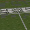 Aerial View Of Modern Industrial Factory With Multiple Buildings Greenery Wide Roads And Central Circular Structure