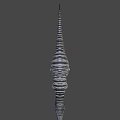 Realistic Gray Striped Tyrannosaurus Rex Dinosaur 3D Model Standing Pose