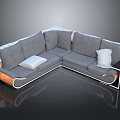 Modern Gray L Shaped Sofa With Comfortable Cushions And Armrest Design