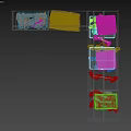Modern Wardrobe Interior With Hanging Clothes Folded Clothes Bags Shoes And Drawers