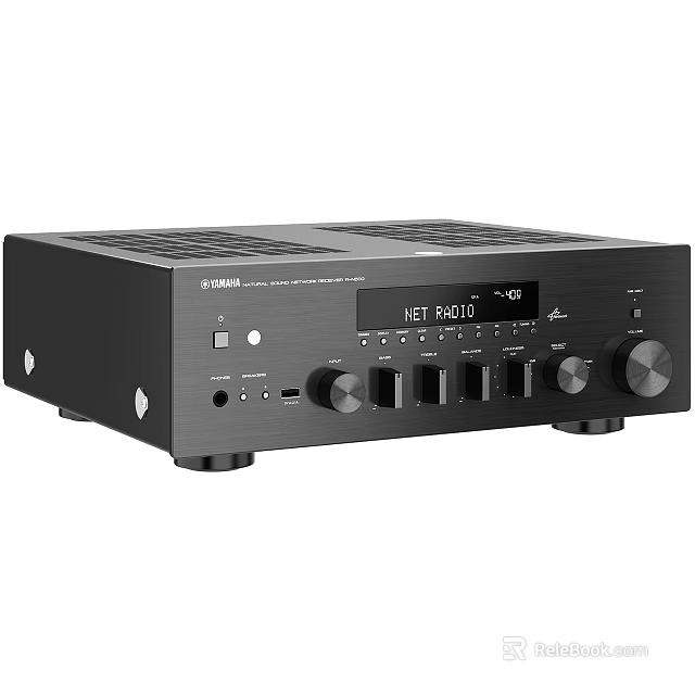 Yamaha Black AV Receiver With NET RADIO Function Control Knobs And Buttons 3d model 