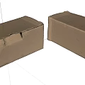 Two Brown Cardboard Boxes Sturdy Packaging Containers On White Background 3d model