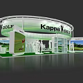Kappa Golf Exhibition Booth With Green White Design And Mannequins