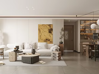Modern Middle Ancient Guest Restaurant Middle Ancient Guest Restaurant Sofa Coffee Table Combination Horizontal Hall Guest Restaurant Glass Dining Side Middle Ancient Style Sofa Living Room Without Main Lamp 3d model
