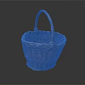 Handwoven Brown Wicker Basket With Sturdy Handle For Home Storage Use
