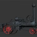Vintage Steam Engine Model With Red Wheels And Classic Metal Structure 3d model