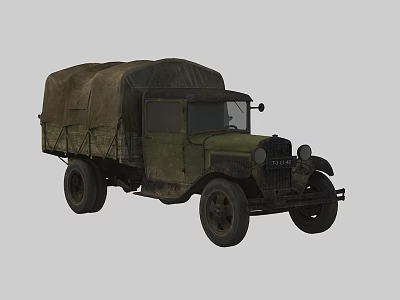 Vintage Military Utility Vehicle With Green Canvas Covered Cargo Bed And Classic Design 3d model