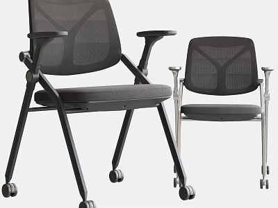 Modern Ergonomic Office Chair With Mesh Back Armrests And Rolling Wheels 3d model