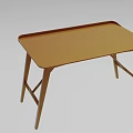 Wooden Office Desk With Tray Style Top And Crossed Legs Modern Design