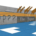 Sturdy Sports Equipment Obstacle Course With Blue Training Floor And Metal Frames For Fitness
