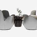 Comfortable Casual Sofa Set With White Black Green Cushions And Modern Accent Table