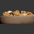 Homemade Golden Crispy Fried Chicken Pieces in Wooden Bowl