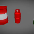 Red Barrel Red Gas Cylinder And Green Jerry Can Storage Containers