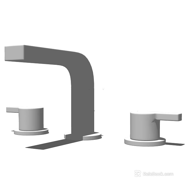 Modern Bathroom Faucet Design With Single Handle And Brushed Nickel Finish 3d model 