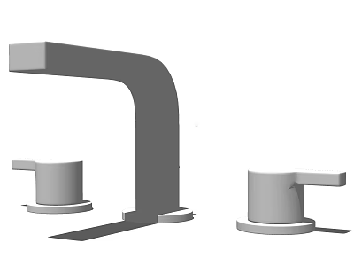 Modern Bathroom Faucet Design With Single Handle And Brushed Nickel Finish 3d model