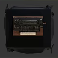 Vintage Commercial Cash Register On Wooden Base With Black Cloth Display Stand
