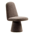 Modern Minimalist Beige Boucle Fabric Upholstered Single Dining Chair For Cozy Home Dining Space