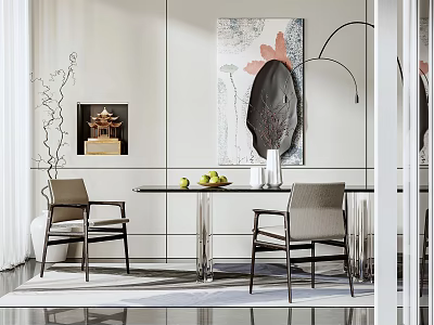 Modern Poliform table and chair combination 3d model