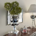 Dark Wood Entryway Console Table With Drawers Table Lamp And Decorative Items Near Sofa