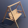 Wooden Outdoor Swing Chair With Slatted Seat And Hanging Design For Garden Relaxation