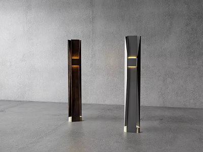 Modern Floor Lamps with Sleek Design in Contemporary Interior Space 3d model